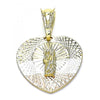 Dije Religioso 05.351.0193 Oro Laminado, Diseño de San Judas y Corazon, Diseño de San Judas, Diamantado, Tricolor