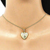 Collares con Dije 04.117.0030.20 Oro Laminado, Diseño de Corazon, Pulido, Dorado