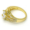 Anillo Multi Piedra 01.99.0070.09 Oro Laminado, con Zirconia Cubica Blanca y CristalBlanca, Pulido, Dorado