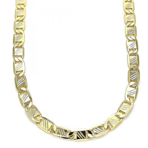Gargantilla Básica 04.63.1357.20 Oro Laminado, Diseño de Mariner, Diamantado, Tono Dorado
