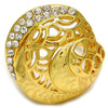 Anillo Multi Piedra 01.241.0016.07 Oro Laminado, Diseño de Gota, con Cristal Blanca, Pulido, Dorado