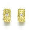 Argolla Huggie 02.186.0125.12 Plata Rodinada, con Zirconia Cubica Blanca, Pulido, Dorado