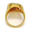 Anillo Multi Piedra 01.118.0048.09 Oro Laminado, con Micro Pave Blanca, Pulido, Dorado