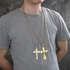 Collares con Dije 04.116.0055.1.30 Acero Inoxidable, Diseño de Crucifijo, Pulido, Dorado