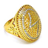 Anillo Multi Piedra 01.118.0031.08 Oro Laminado, con Cristal Blanca, Pulido, Dorado