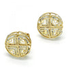 Arete Dormilona 02.106.0021 Oro Laminado, con Zirconia Cubica Blanca, Pulido, Dorado