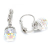 Arete Gancho Frances 02.239.0010 Rodio Laminado, Diseño de Disco, con Cristales de Swarovski Crystal, Pulido, Rodinado