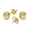 Arete Dormilona 02.100.0115 Oro Laminado, Mate, Dorado