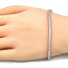 Pulsera Tennis 03.336.0033.1.08 Plata Rodinada, con Zirconia Cubica Blanca, Pulido, Oro Rosado