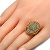 Anillo Multi Piedra 01.118.0029.09 Oro Laminado, con Micro Pave Blanca, Pulido, Dorado