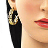 Arete Dormilona 02.341.0090 Oro Laminado, Diseño de Paperclip, con Micro Pave Blanca, Pulido, Dorado