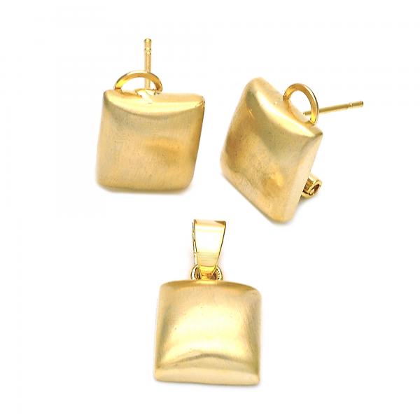 Juego de Arete y Dije de Adulto 5.053.005 Oro Laminado, Dorado