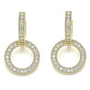 Argolla Huggie 02.284.0031.15 Oro Laminado, con Micro Pave Blanca, Pulido, Dorado