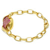 Pulsera Elegante 03.59.0062.09 Oro Laminado, con Cristal Fucsia, Pulido, Dorado