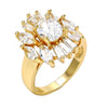 Anillo Multi Piedra 01.210.0050.08 Oro Laminado, con Zirconia Cubica Blanca, Pulido, Dorado