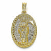 Dije Religioso 05.351.0052 Oro Laminado, Diseño de Santa Muerte, Pulido, Dorado