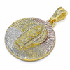 Dije Religioso 05.351.0045 Oro Laminado, Diseño de Guadalupe, Diamantado, Tricolor