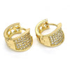 Argolla Huggie 02.217.0068.1.15 Oro Laminado, con Zirconia Cubica Blanca, Pulido, Dorado