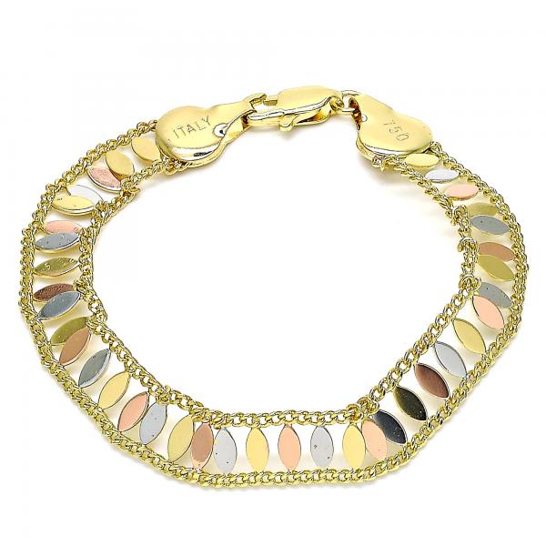 Pulsera Elegante 03.380.0079.08 Oro Laminado, Pulido, Tricolor