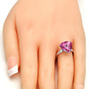 Anillo Multi Piedra 01.239.0005.3 Rodio Laminado, con Cristales de Swarovski Rose, Pulido, Rodinado