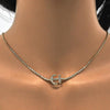 Collar y Pulso 06.221.0017 Oro Laminado, Diseño de Ancla, con Zirconia Cubica Blanca, Pulido, Dorado