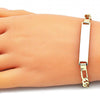 Pulsera con Placa 5.226.008.08 Oro Laminado, Diseño de Figaro, Pulido, Dorado