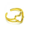 Anillo Multi Piedra 01.310.0026 Oro Laminado, Diseño de Corazon, Pulido, Dorado