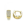 Argolla Huggie 02.210.0568.10 Oro Laminado, con Micro Pave Blanca, Pulido, Dorado