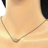 Collares con Dije 04.336.0088.2.16 Plata Rodinada, Diseño de Oja, con Zirconia Cubica Blanca, Pulido, Dorado