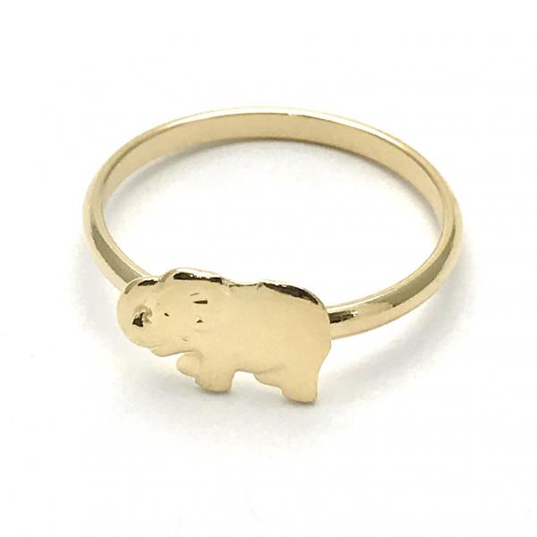 Anillo Elegante 01.09.0002.07 Oro Laminado, Diseño de Elefante, Pulido, Dorado