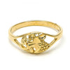 Anillo Elegante 5.173.028.08 Oro Laminado, Diseño de Corazon y Amor, Diseño de Corazon, Diamantado, Dorado