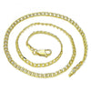 Gargantilla Básica 04.213.0147.16 Oro Laminado, Diseño de Cubana, Pulido, Dorado