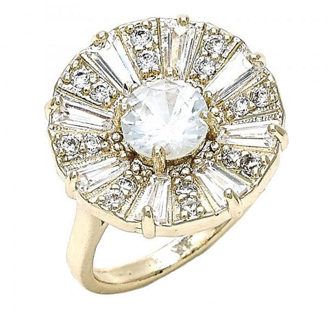 Anillo Multi Piedra 01.210.0100.08 Oro Laminado, con Zirconia Cubica Blanca, Pulido, Dorado