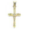 Dije Religioso 05.242.0001 Oro Laminado, Diseño de Crucifijo, Pulido, Dorado