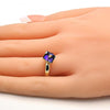 Anillo Multi Piedra 01.239.0003.8 Oro Laminado, con Cristales de Swarovski Heliotrope, Pulido, Dorado