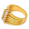 Anillo Multi Piedra 01.99.0015.06 Oro Laminado, con Zirconia Cubica Blanca, Pulido, Dorado