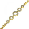 Pulsera Elegante 03.283.0146.07 Oro Laminado, con Micro Pave Blanca, Pulido, Dorado