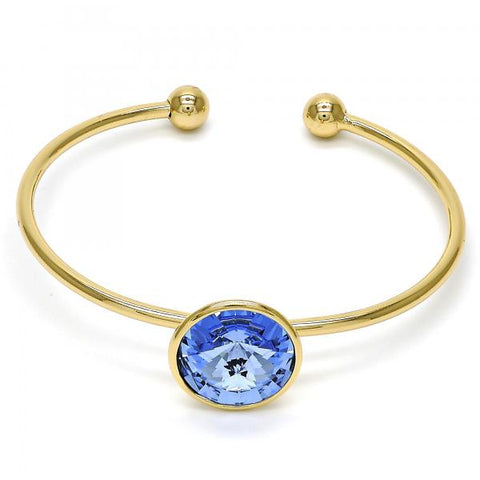 Aro Individual 07.239.0012.3 Oro Laminado, con Cristales de Swarovski Bermuda Blue, Pulido, Dorado