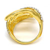 Anillo Multi Piedra 01.241.0041.08 Oro Laminado, con Cristal Blanca, Pulido, Dorado