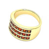 Anillo Multi Piedra 01.346.0017.2.07 Oro Laminado, con Zirconia Cubica Granate, Pulido, Dorado