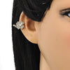 Arete Orejera 02.210.0694 Oro Laminado, Diseño de Trebol de Cuatro Hojas, con Micro Pave Blanca, Pulido, Dorado