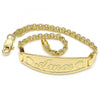 Pulsera con Placa 03.63.1900.07 Oro Laminado, Pulido, Dorado