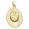 Dije Religioso 5.197.014 Oro Laminado, Diseño de Sagrado Corazon de Maria, Diamantado, Dorado