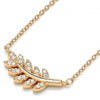 Collares con Dije 04.336.0088.1.16 Plata Rodinada, Diseño de Oja, con Zirconia Cubica Blanca, Pulido, Oro Rosado