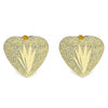 Arete Dormilona 02.100.0127 Oro Laminado, Diseño de Corazon, Diamantado, Dorado