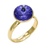 Anillo Multi Piedra 01.239.0001.8 Oro Laminado, con Cristales de Swarovski Tanzanite, Pulido, Dorado