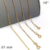 Gargantilla Básica 04.09.0188.18 Oro Laminado, Diseño de Box, Pulido, Dorado