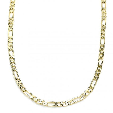 Gargantilla Básica 04.213.0239.22 Oro Laminado, Diseño de Figaro, Pulido, Dorado