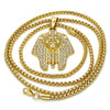 Collares con Dije 04.242.0061.30 Oro Laminado, con Cristal Blanca, Pulido, Dorado