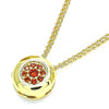 Collares con Dije 04.156.0338.2.20 Oro Laminado, con Micro Pave Granate, Pulido, Dorado